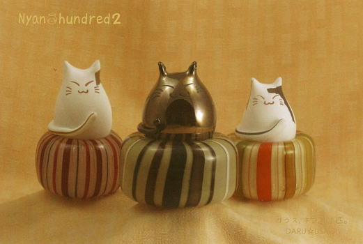 Nyan hundred2 ガラス、ネコ、100匹